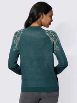 Pull à col montant tricot jacquard de qualité