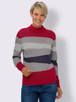 Pull à col montant tricot jacquard de qualité