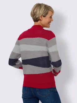 Pull à col montant tricot jacquard de qualité