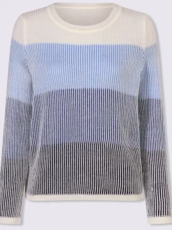 Pull encolure ronde aspect côtelé mode