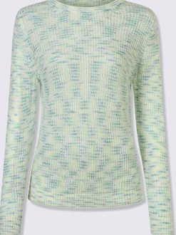 Pull encolure ronde finitions côtelées