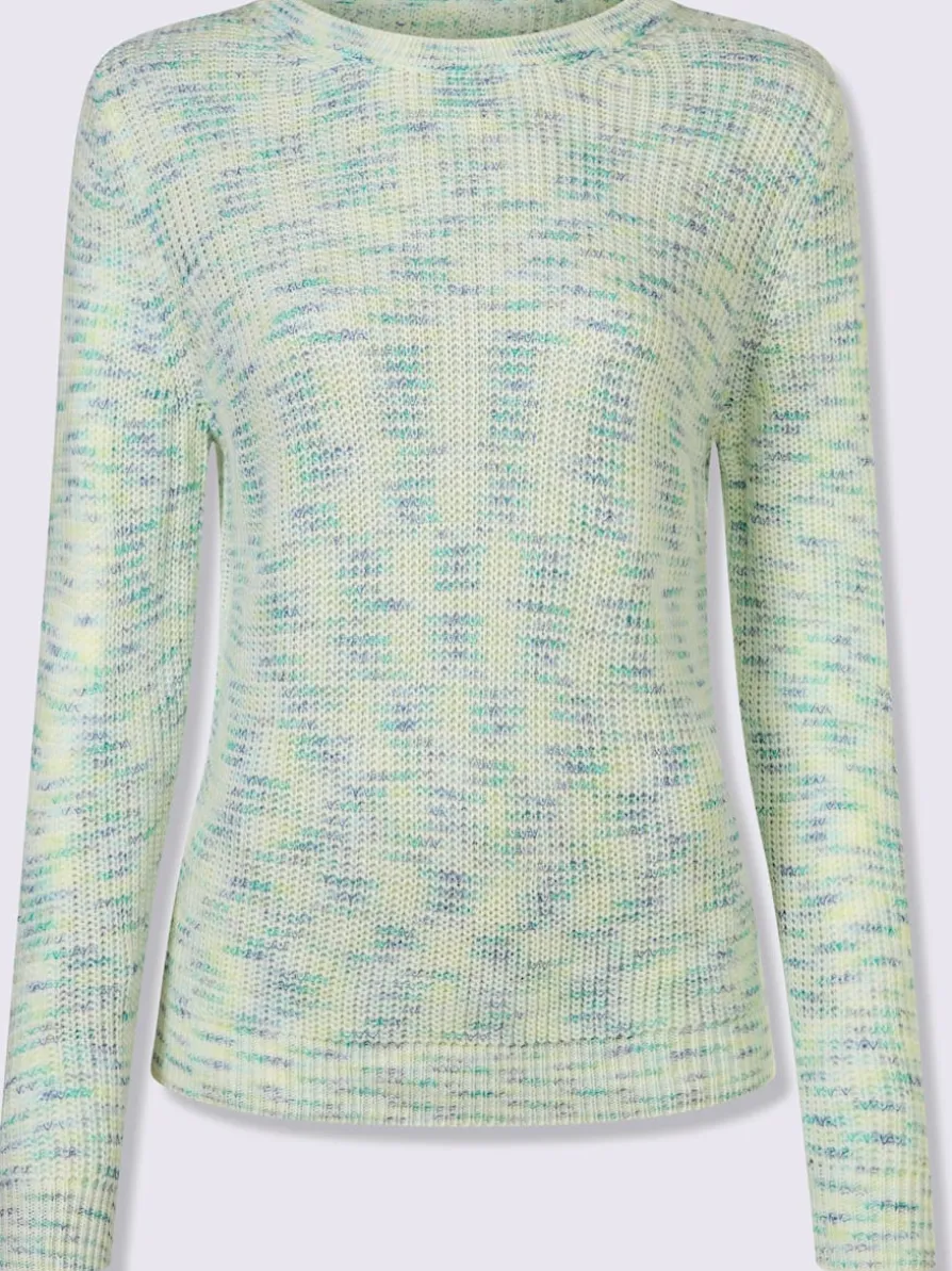 Pull encolure ronde finitions côtelées