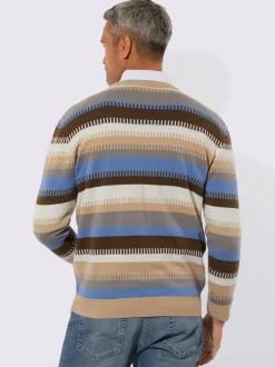Pull encolure ronde joli motif tricoté