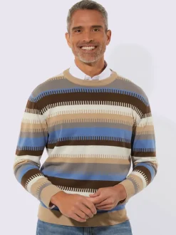 Pull encolure ronde joli motif tricoté