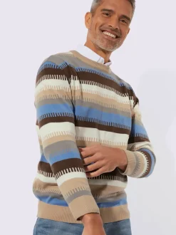 Pull encolure ronde joli motif tricoté