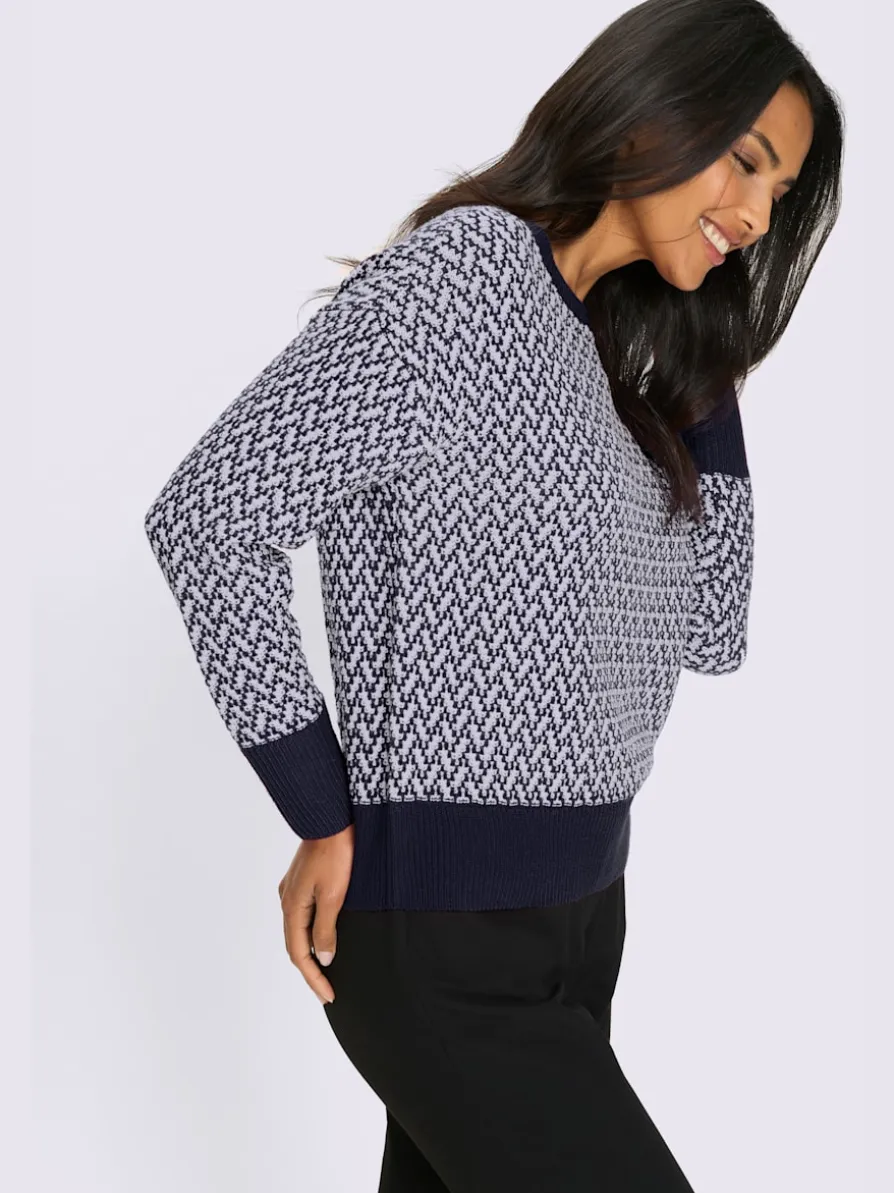 Pull encolure ronde mancherons tendance