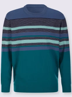 Pull encolure ronde motif tricoté décoratif
