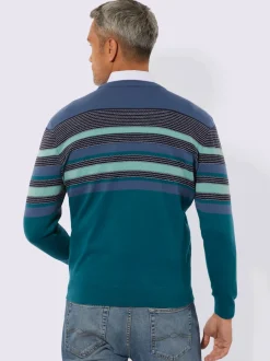 Pull encolure ronde motif tricoté décoratif
