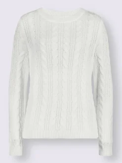 Pull encolure ronde superbe motif torsadé