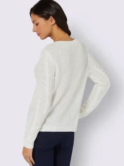 Pull encolure ronde superbe motif torsadé