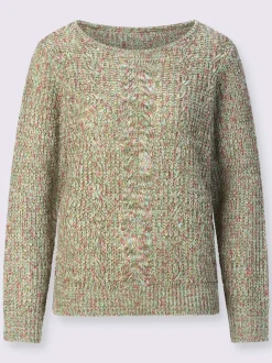 Pull encolure ronde superbe motif torsadé