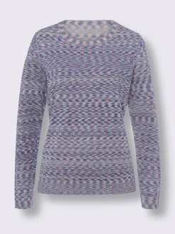 Pull encolure ronde tricot chiné