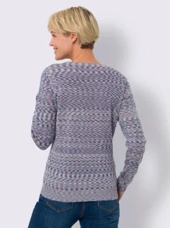 Pull encolure ronde tricot chiné