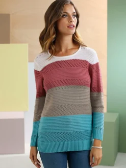 Pull femme détails graphiques tricotés