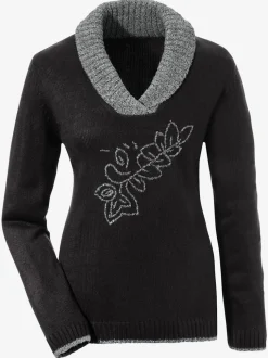 Pull féminin avec détails de broderie brillante