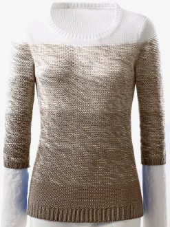 Pull féminin maille dégradé col rond