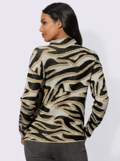Pull jacquard col corolle