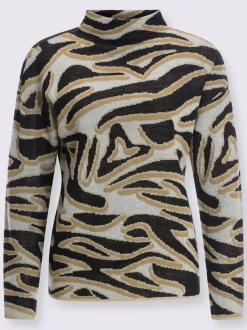 Pull jacquard col corolle