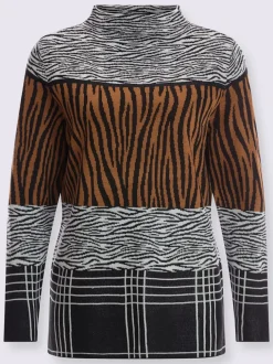 Pull jacquard col corolle
