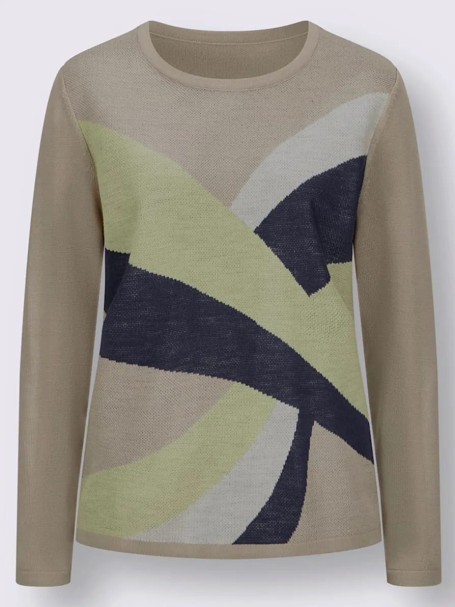 Pull jacquard tricot jacquard devant