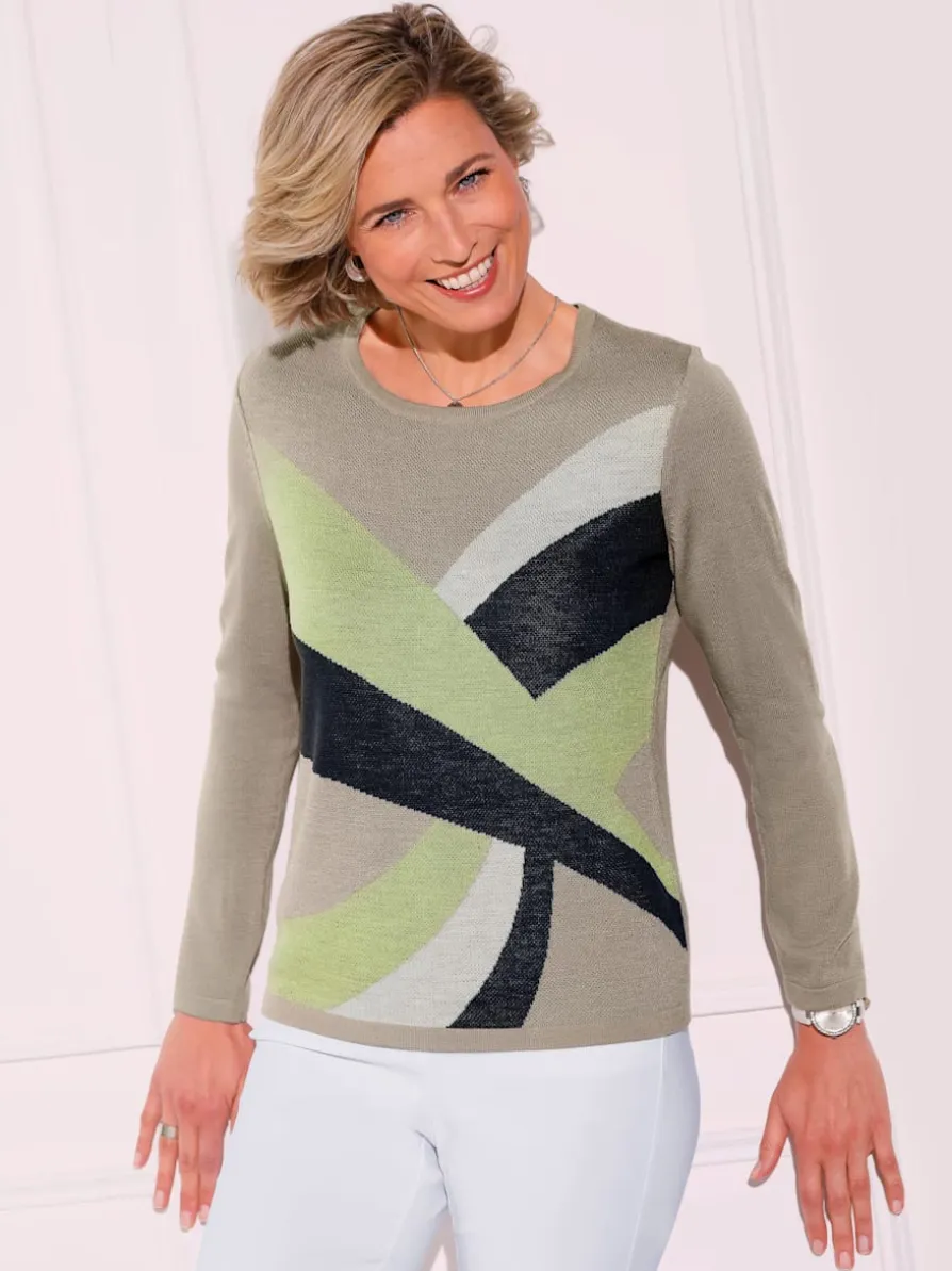 Pull jacquard tricot jacquard devant