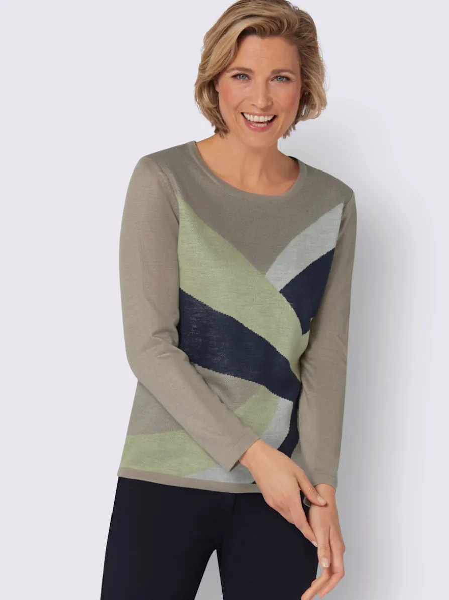 Pull jacquard tricot jacquard devant