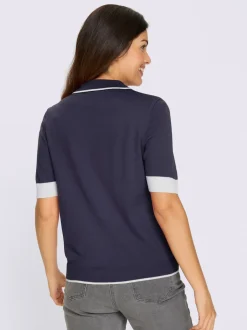 Pull à manches courtes col polo sportif