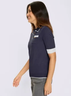 Pull à manches courtes col polo sportif