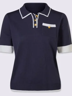 Pull à manches courtes col polo sportif