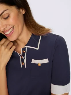 Pull à manches courtes col polo sportif