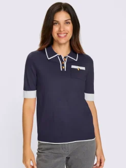 Pull à manches courtes col polo sportif