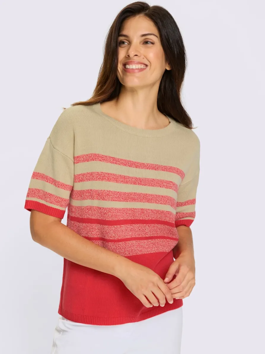 Pull à manches courtes coupe décontractée aux épaules