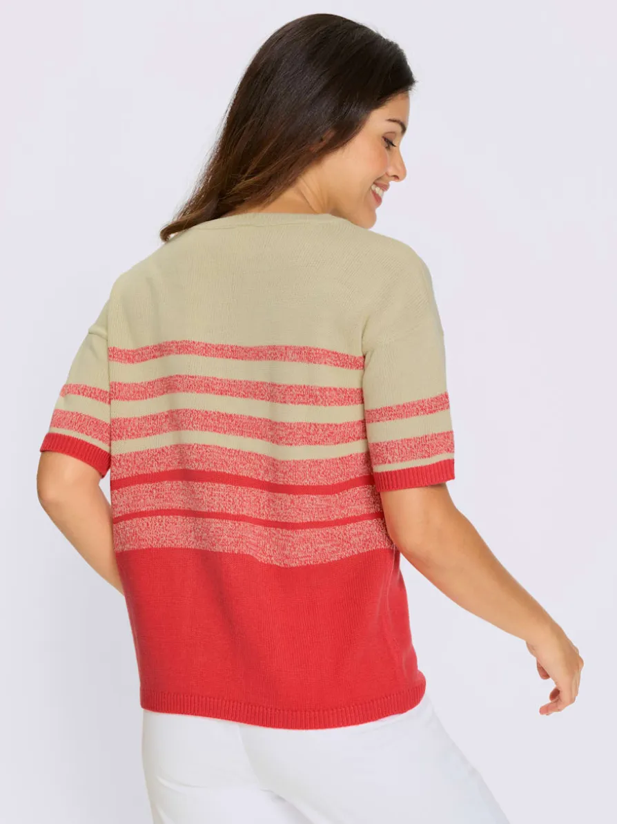 Pull à manches courtes coupe décontractée aux épaules
