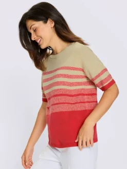 Pull à manches courtes coupe décontractée aux épaules