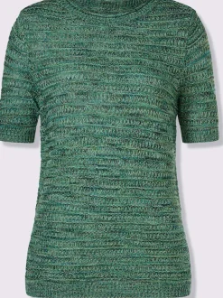 Pull à manches courtes fil chiné doux