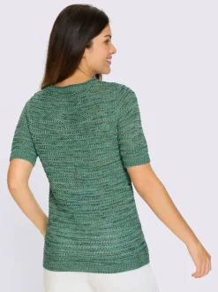 Pull à manches courtes fil chiné doux