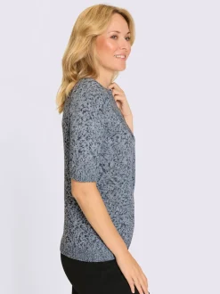 Pull à manches courtes tricot chiné