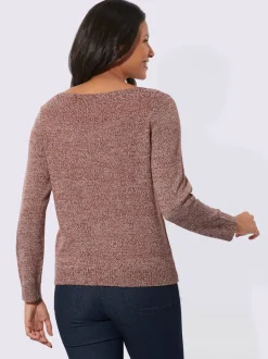 Pull à manches longues encolure en u discrète