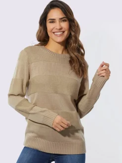 Pull à manches longues fil argenté brillant couleur argenté
