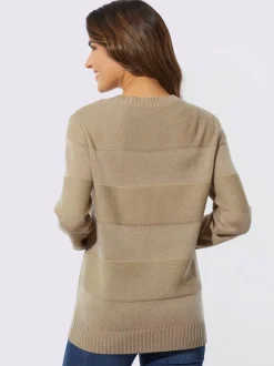 Pull à manches longues fil argenté brillant couleur argenté