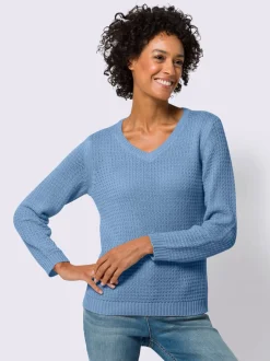 Pull à manches longues jolie structure tricot