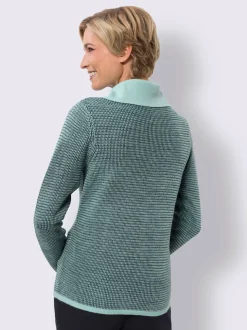 Pull à manches longues joli motif tricoté
