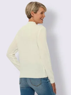 Pull à manches longues motif torsadé classique