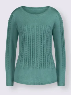 Pull à manches longues motif tricoté devant