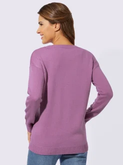 Pull à manches longues superbe motif tricoté
