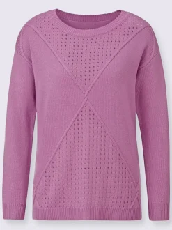 Pull à manches longues superbe motif tricoté