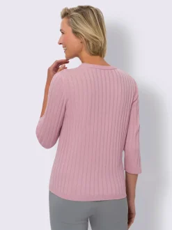 Pull à manches 3/4 qualité tricot côtelé délicate