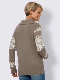 Pull norvégien col à revers élégant