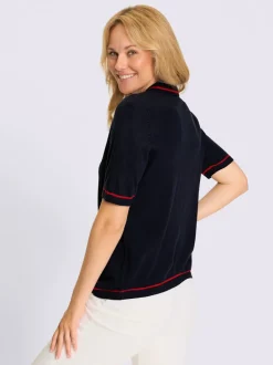 Pull polo col polo avec encolure en v