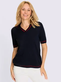 Pull polo col polo avec encolure en v